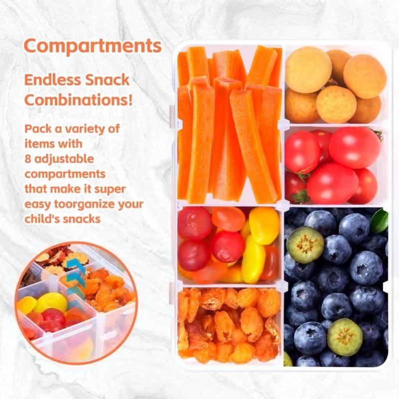 Food Snacks Box - 8 Grid Snackle Box Container Capacity