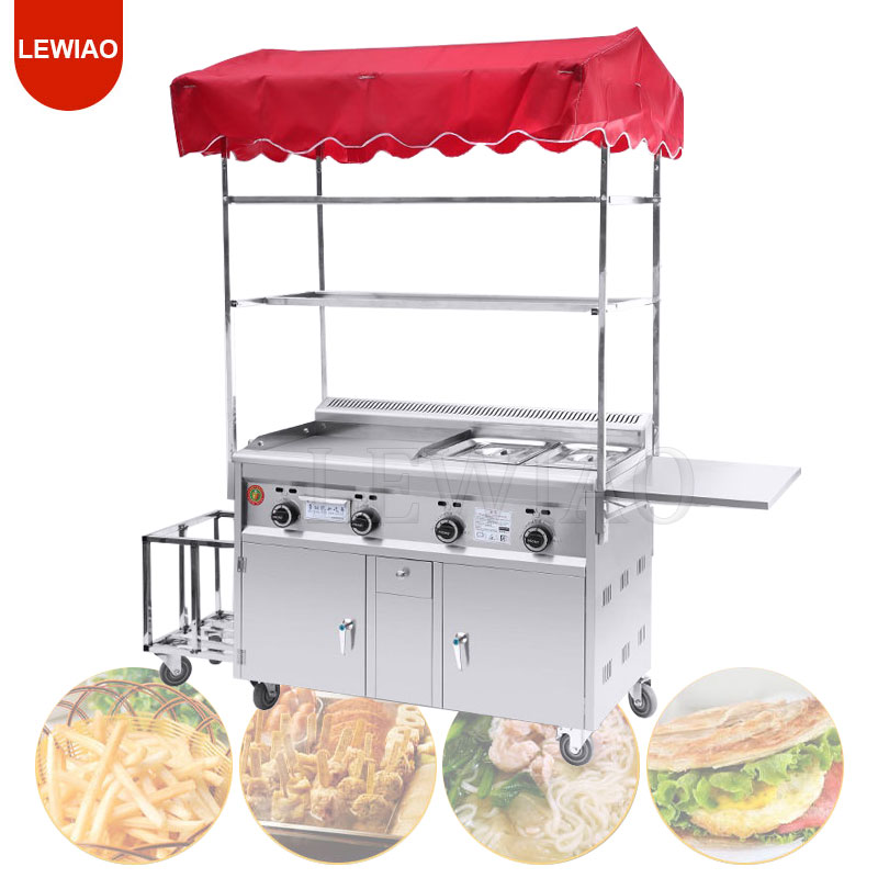 Food Snacks Catering - Mobile Food Cart Trailer Stainless Steel