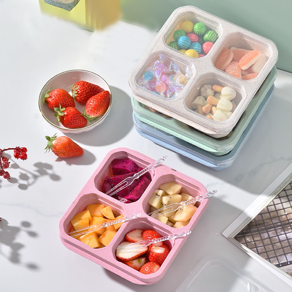 1pc Reusable Wheat Straw 4 Com - đánh giá và giá Food Prep Snacks