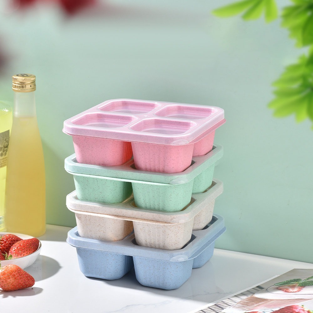 1pc Reusable Wheat Straw 4 Com - đánh giá và giá Food Prep Snacks