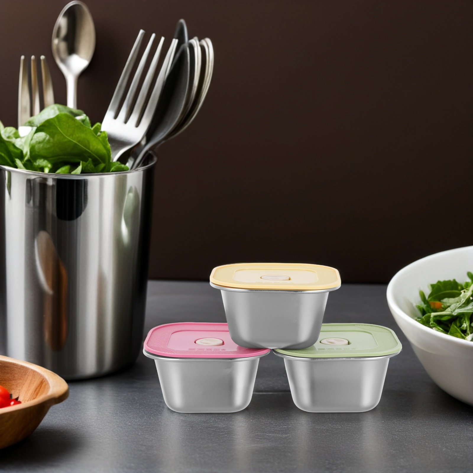 3Pcs Stainless Steel Snack Con - đánh giá và giá Food Prep Snacks