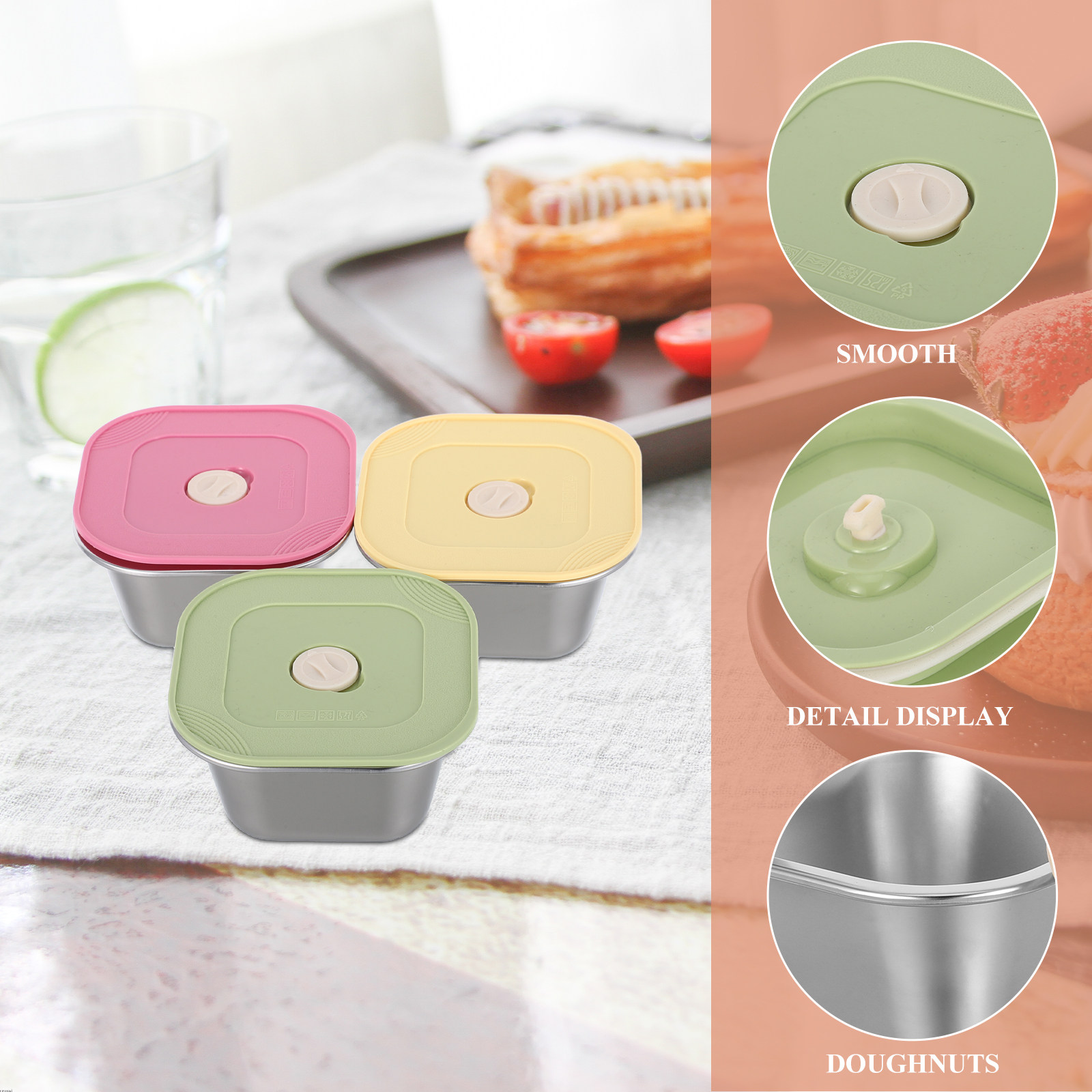 3Pcs Stainless Steel Snack Con - đánh giá và giá Food Prep Snacks