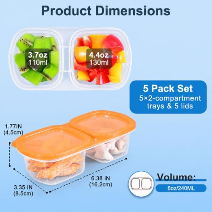5-Pack Reusable Snack Containe - đánh giá và giá Food Prep Snacks