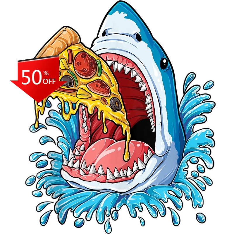 Shark Eating Pizza Sticker Dec - đánh giá và giá Food Snacks To Eat
