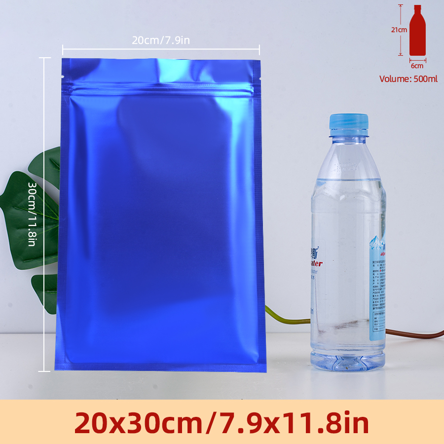 100pcs Matte Blue Foil Zipper  - đánh giá và giá Snacks Food In Us