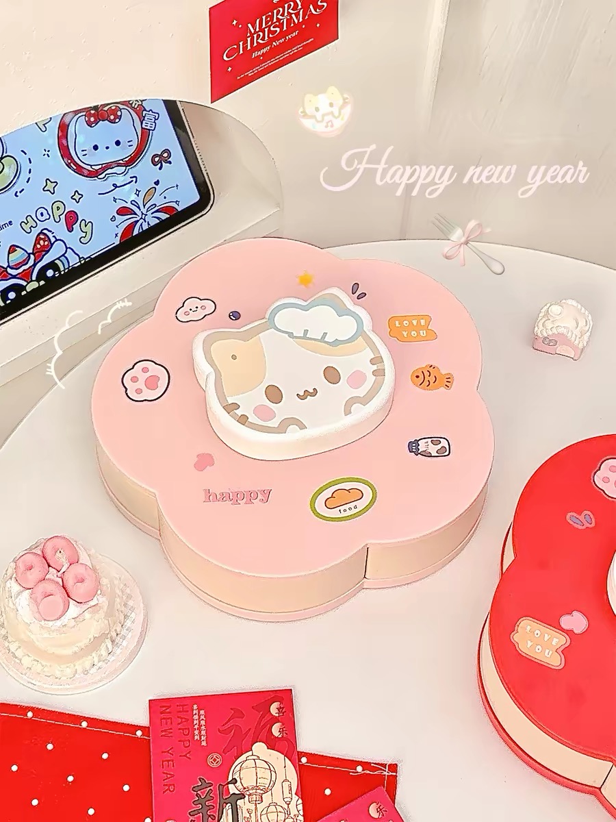 Rotatable Cute Cartoon Divided - đánh giá và giá Food Snacks To Eat